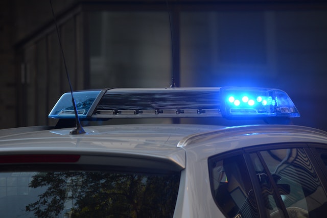 police light on car